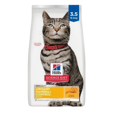Science Diet Urinary Hairball Control Chic Recipe Adult 3.5lbs